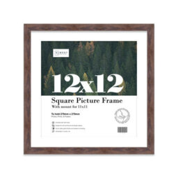 "12X12"" Walnut Picture Frame - 12X12"" Square Frame With 11X11"" Mount For 12X12""/11X11"" Pictures Moderrn Style Thin Edge, 1 Pack" - thumbnail 1