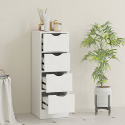 Homcom 4-Drawer Bathroom Cabinet, Freestanding Narrow Cabinet, White - thumbnail 7