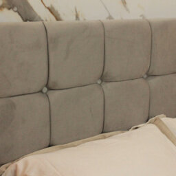 "Urban Textures Luxury 26"" High Velvet Fabric Upholstered Sloane Buttoned Bed Headboard - Silver" - thumbnail 1