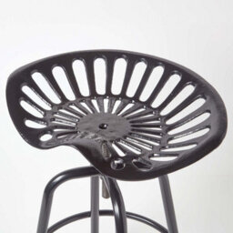 Homescapes Vintage Style Metal Black Adjustable Tractor Seat - thumbnail 3