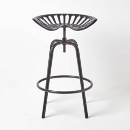 Homescapes Vintage Style Metal Black Adjustable Tractor Seat - thumbnail 2