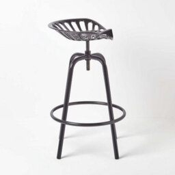 Homescapes Vintage Style Metal Black Adjustable Tractor Seat - thumbnail 4