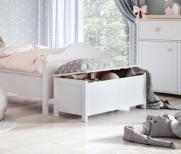 Arte Spacious Luna Toy Box In White Matt & Pink - Safe & Stylish Storage Solution (H)390mm (W)990mm (D)420mm - thumbnail 2