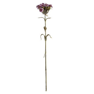 Hill Interiors Purple Dianthus Spray Artificial Flower - Plastic - L14 X W14 X H55 Cm - Purple - image 1