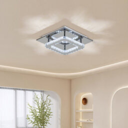 Darphe 24W Square Chrome Plated Crystal Ceiling Light For Living Room And Dining Room Decorative Light - thumbnail 3
