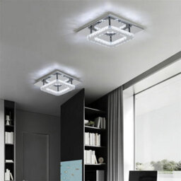 Darphe 24W Square Chrome Plated Crystal Ceiling Light For Living Room And Dining Room Decorative Light - thumbnail 2