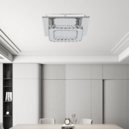 Darphe 24W Square Chrome Plated Crystal Ceiling Light For Living Room And Dining Room Decorative Light
