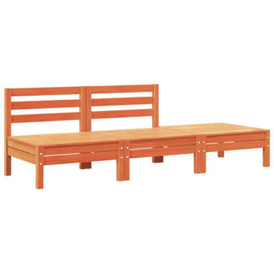 Berkfield Durable Garden Sofa 3-Seater Wax Brown Solid Wood Pine