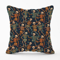 Warren Reed Designer Dancing Skeletons Outdoor Cushion 45Cm X 45Cm - thumbnail 1