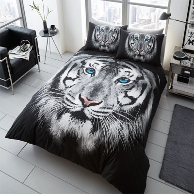 Gc Gaveno Cavailia 3D White Tiger Duvet Cover Bedding Set Single 2Pc With Matching Pillowcases - image 1