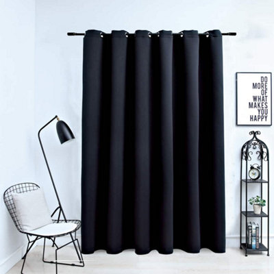 Berkfield Blackout Curtain With Metal Rings Black 290X245 Cm - image 1