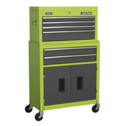 Sealey Ap2200Bbhv American Pro Topchest & Rollcab Combination 6 Drawer - Green/grey - thumbnail 2