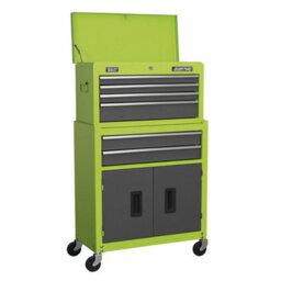 Sealey Ap2200Bbhv American Pro Topchest & Rollcab Combination 6 Drawer - Green/grey - thumbnail 1