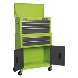 Sealey Ap2200Bbhv American Pro Topchest & Rollcab Combination 6 Drawer - Green/grey - thumbnail 3