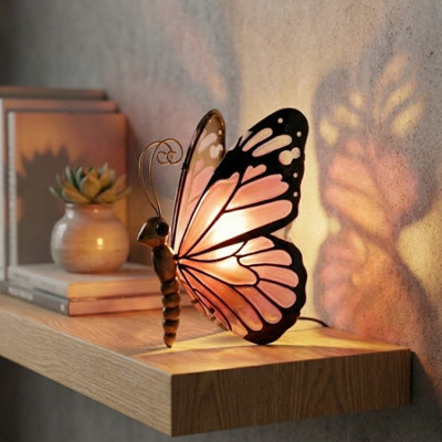 Garden Greatness Cerise Butterfly Led Table Lamp - image 1