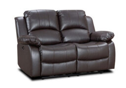 Electric Recliner Sofa In Brown Faux Leather 2 Seater Sofa - thumbnail 4
