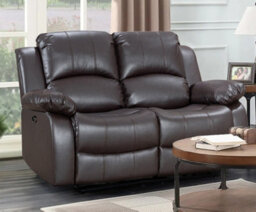 Electric Recliner Sofa In Brown Faux Leather 2 Seater Sofa - thumbnail 2