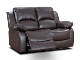 Electric Recliner Sofa In Brown Faux Leather 2 Seater Sofa - thumbnail 5