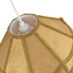 Happy Homewares Gold Faux Silk Victorian Lamp Shade With Textured Floral Decor And Long Tassels - thumbnail 5