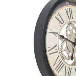 Wyld And Coco Classic Wall Clock 50 Cm Black With Exposed Gears And Roman Numerals - thumbnail 4