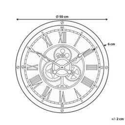Wyld And Coco Classic Wall Clock 50 Cm Black With Exposed Gears And Roman Numerals - thumbnail 3