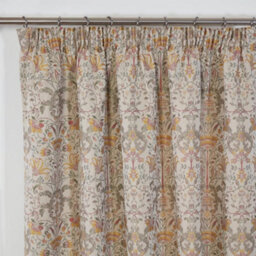 "Sundour Kyoto Fully Lined Pencil Pleat Curtains Natural 66X72"" Ready Made Curtain Pair" - thumbnail 2
