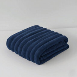 Chunky Ribbed Mink Throw Ultra Soft Warm Elegant Blanket For Sofa Or Bed Navy - thumbnail 2