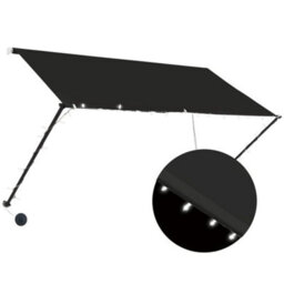 Berkfield Retractable Awning With Led 250X150 Cm Anthracite - thumbnail 2