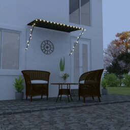 Berkfield Retractable Awning With Led 250X150 Cm Anthracite