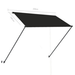 Berkfield Retractable Awning With Led 250X150 Cm Anthracite - thumbnail 9