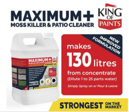 King of Paints No Bleach, Maximum Power: 5L Moss Killer Covers 130L For All Hard Surfaces - thumbnail 1