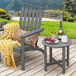 Costway Side Table Solid Indoor Outdoor Garden Patio Hdpe Adirondack Round End Table - thumbnail 4