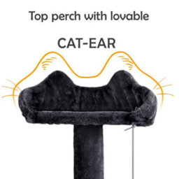 Yaheetech Black 144.5Cm Cat Tree Tower With Condos & Dangling Balls & Platforms - thumbnail 7
