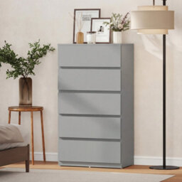 Homcom Bedroom Chest Of Drawers, 5 Drawers Dresser, Drawer Unit, Grey - thumbnail 6