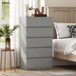 Homcom Bedroom Chest Of Drawers, 5 Drawers Dresser, Drawer Unit, Grey - thumbnail 7
