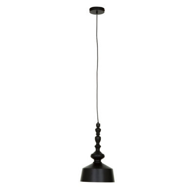 Orsina Black Iron Hanging Lamp With Metallic Gold Lining, Ceiling Fixture With Dome Silhouette, Industrial Pendant - image 1