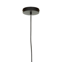 Orsina Black Iron Hanging Lamp With Metallic Gold Lining, Ceiling Fixture With Dome Silhouette, Industrial Pendant - thumbnail 3