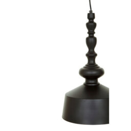 Orsina Black Iron Hanging Lamp With Metallic Gold Lining, Ceiling Fixture With Dome Silhouette, Industrial Pendant - thumbnail 4