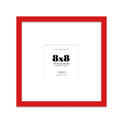 "8X8"" Red Picture Frame - 8X8"" Square Frame With 5X5"" Mount For 8X8""/5X5"" Pictures Art Deco Style Room Decor, 1 Pack" - image 1