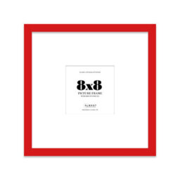 "8X8"" Red Picture Frame - 8X8"" Square Frame With 5X5"" Mount For 8X8""/5X5"" Pictures Art Deco Style Room Decor, 1 Pack" - thumbnail 1