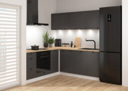 Impact Furniture Kitchen Wall Unit 800mm Cabinet Cupboard Shaker Dark Grey 2 Door 80Cm Modern Storage Junona - thumbnail 2