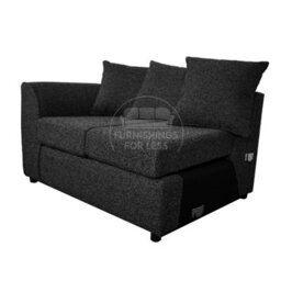 Furnishings For Less UK Casper Soft Chenille Fabric Long 4 Seater Sofa  Black - Scatter Back - thumbnail 5
