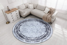 RugsX Miro 51254.802 Circle Washing Carpet Marble, Greek Anti-Slip - Grey /  Circle 200 Cm - thumbnail 4