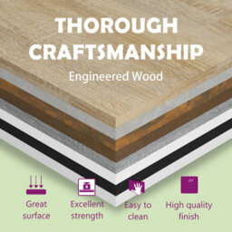 Concrete Grey Bedside Cabinet Engineered Wood Side Table For Bedroom Storage - thumbnail 3