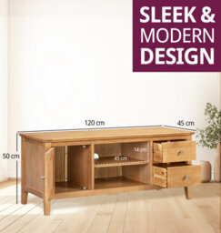 Hallowood Furniture Hereford Oak Large Tv Unit - thumbnail 3