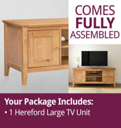 Hallowood Furniture Hereford Oak Large Tv Unit - thumbnail 7