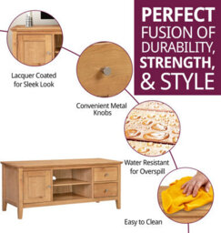 Hallowood Furniture Hereford Oak Large Tv Unit - thumbnail 2