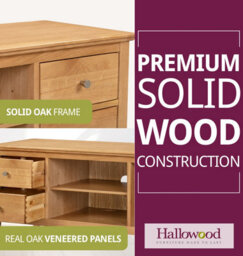 Hallowood Furniture Hereford Oak Large Tv Unit - thumbnail 4