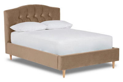 Divan Base Direct Enigma Classic Chesterfield Fabric Bed Base Only 5Ft King- Verlour Slate