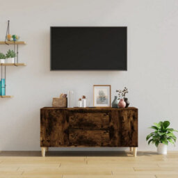 Berkfield Modern Tv Cabinet Smoked Oak 102X44.5X50 Cm Engineered Wood - thumbnail 3
